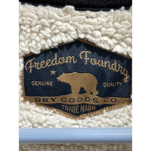 Freedom Foundry Sherpa Lined Flannel Shirt Jacket Gray Plaid Men's - Picture 3 of 10